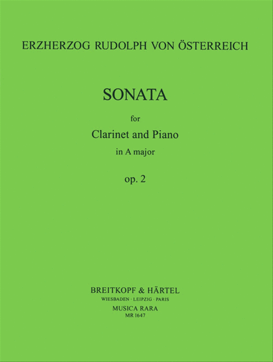 Sonata in A major Op. 2 Clarinet Solo scores gallery preview page 1