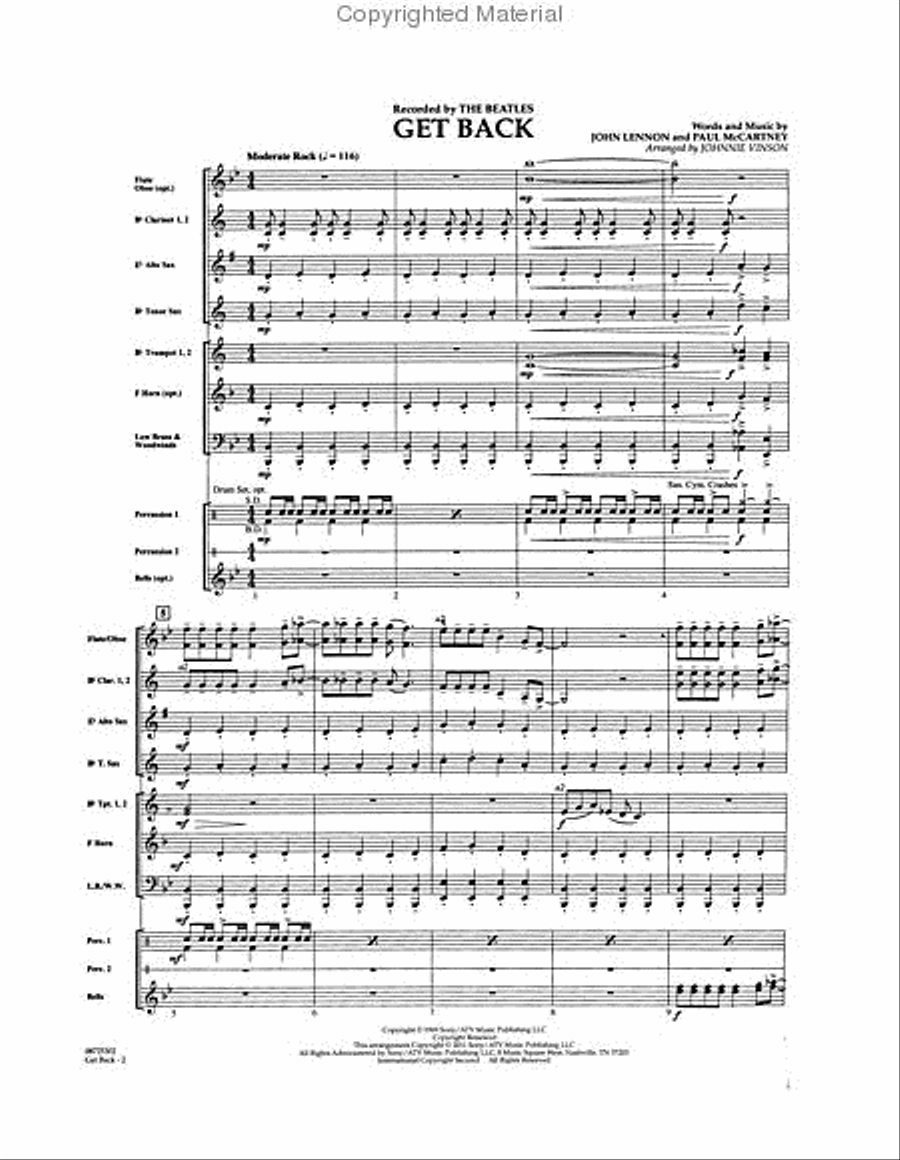 Get Back Concert Band scores gallery preview page 2