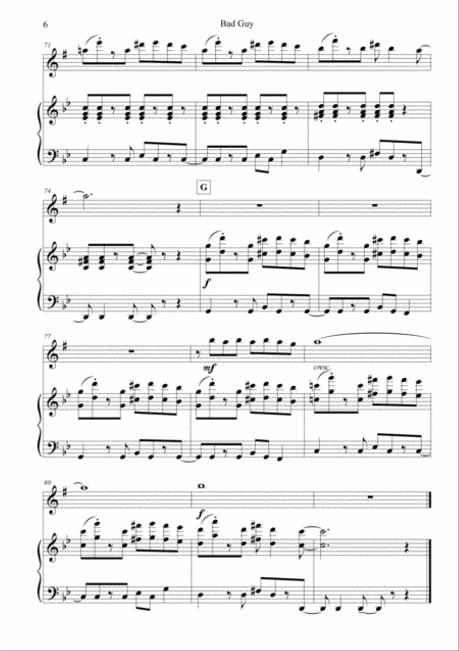 Bad Guy Small Ensemble scores gallery preview page 6