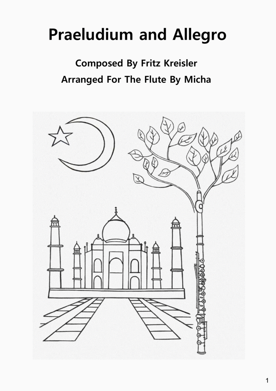 Praeludium and Allegro By Fritz Kreisler For The Flute Flute Solo scores gallery preview page 1