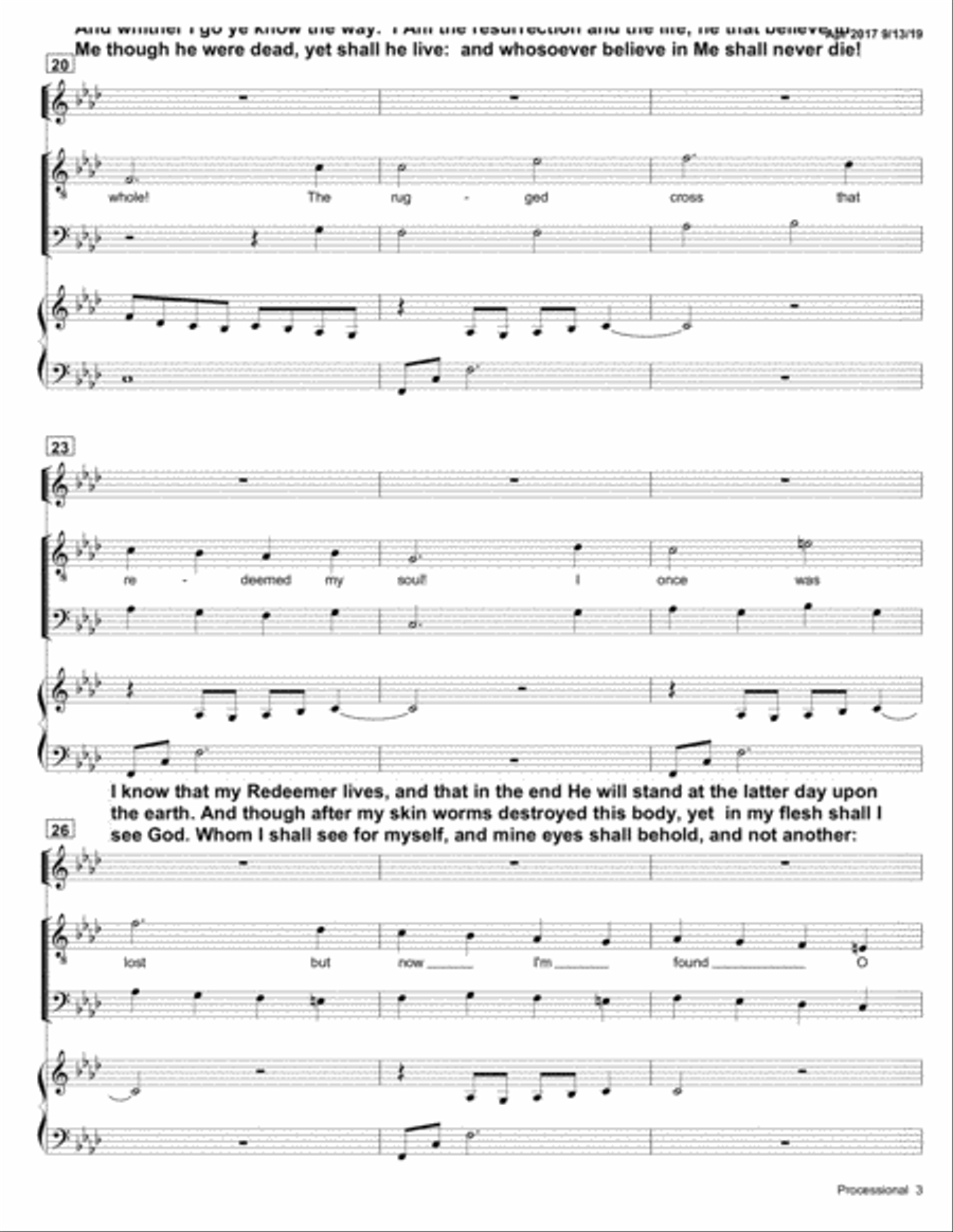 Processional (TB from Requiem of Emmett Till) TTBB scores gallery preview page 3