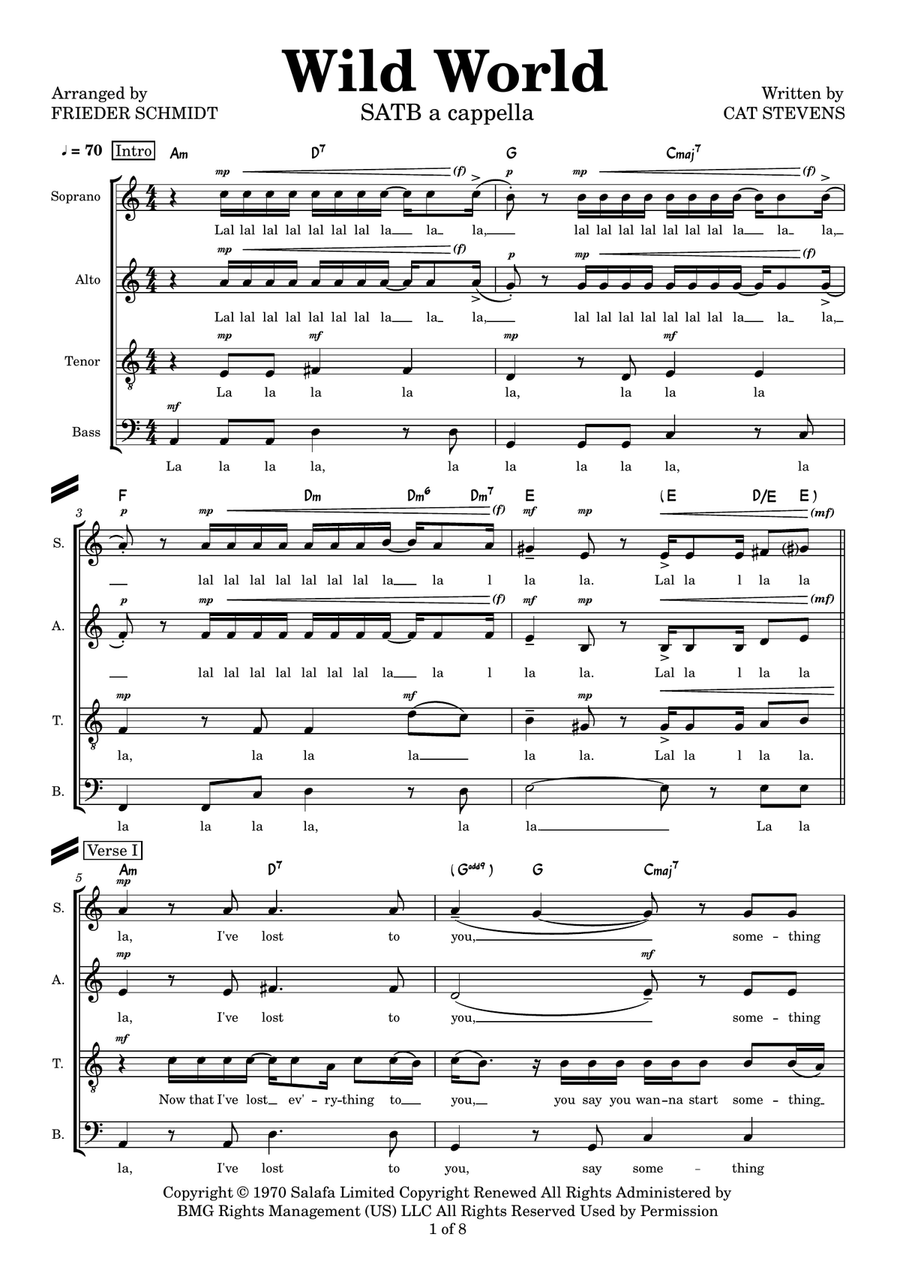 Wild World 4-Part scores gallery preview page 1