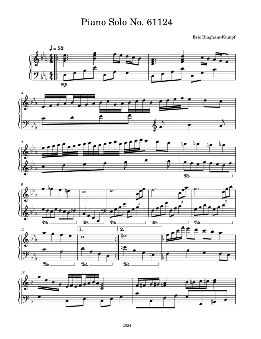 Piano Solo No. 61124 Piano Solo No. 61124 Piano Solo scores gallery preview page 1