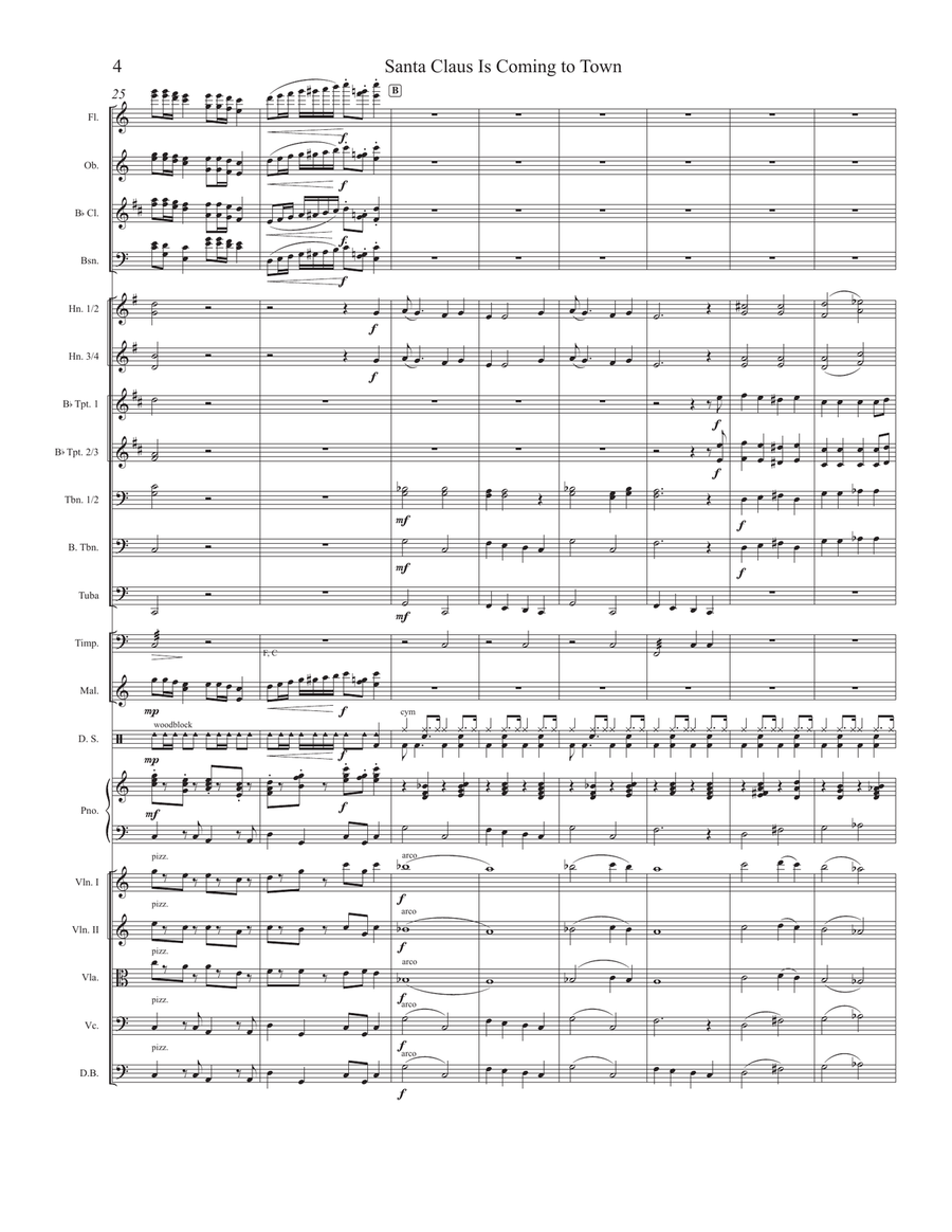 Santa Claus Is Coming To Town Full Orchestra scores gallery preview page 4