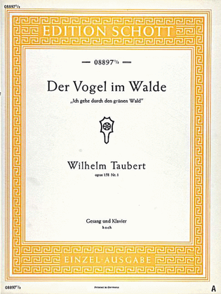 Book cover for Der Vogel im Walde, Op. 158/1