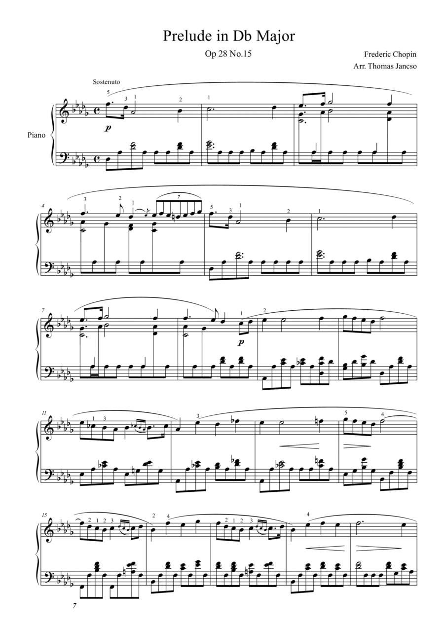Prelude Op.28 No.15 Piano Solo scores gallery preview page 1