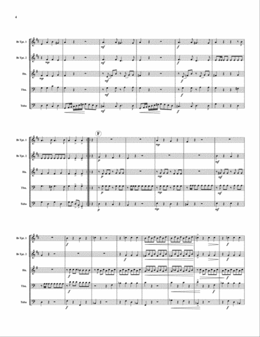 Sonata in C Major Brass Quintet scores gallery preview page 5