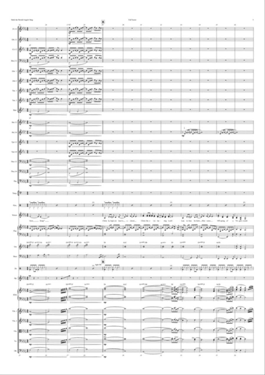 Hark The Herald Angels Sing. Female Voice(s) with Big Band or Pops Orchestra Key of Db major Full Orchestra scores gallery preview page 3