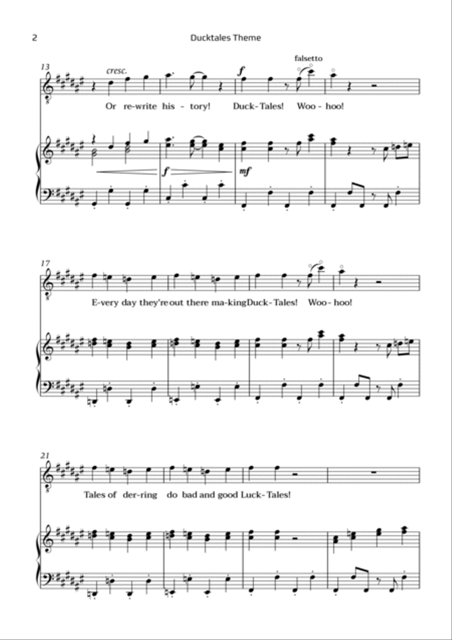 Ducktales Theme Chamber Music scores gallery preview page 2