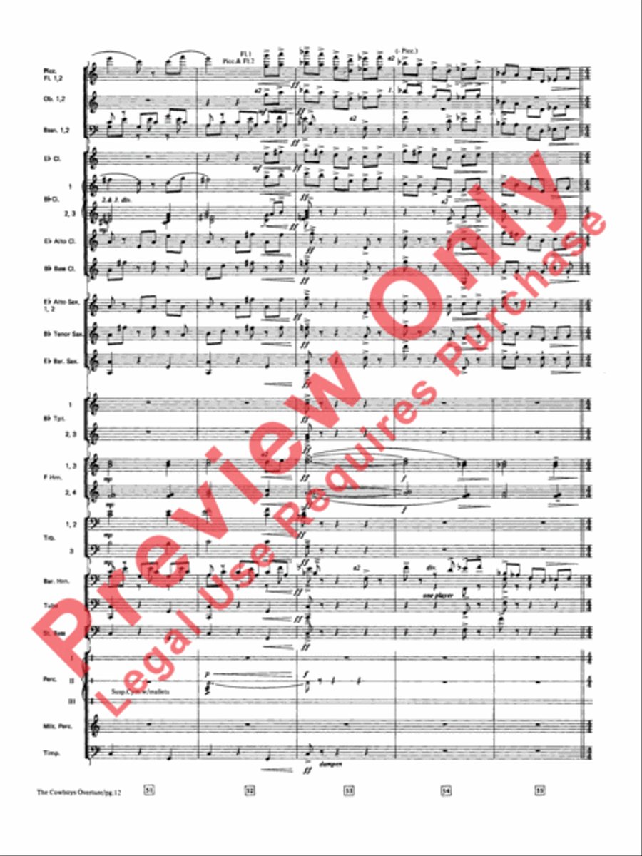 The Cowboys Concert Band scores gallery preview page 13