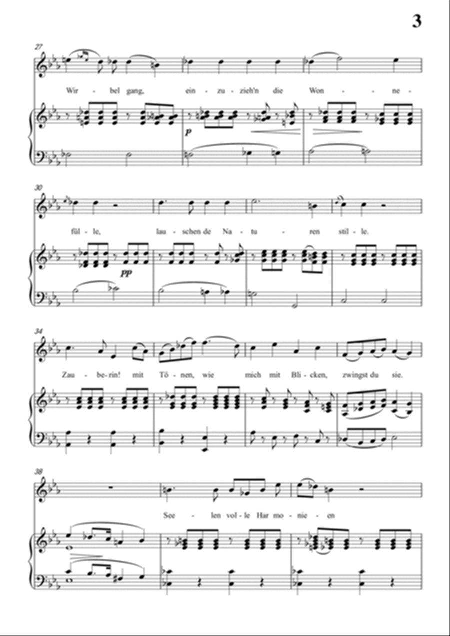 Schubert-Laura am Klavier(Laura at the Piano),D.388 in bE for Vocal and Pno Voice scores gallery preview page 4