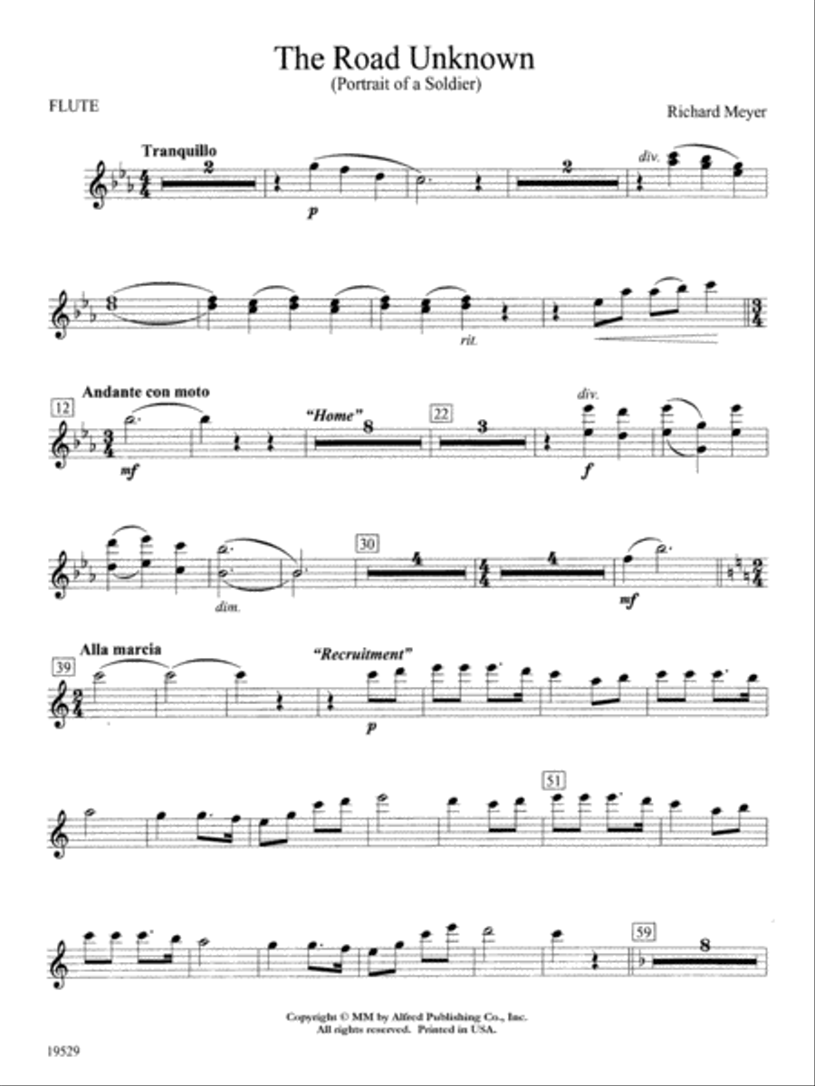 The Road Unknown: Flute Concert Band scores gallery preview page 1