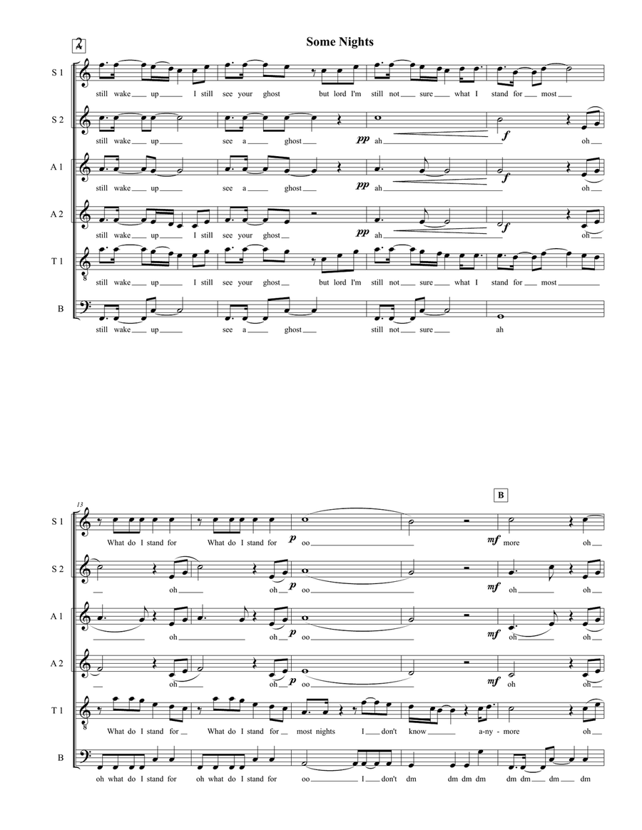Some Nights 4-Part scores gallery preview page 2