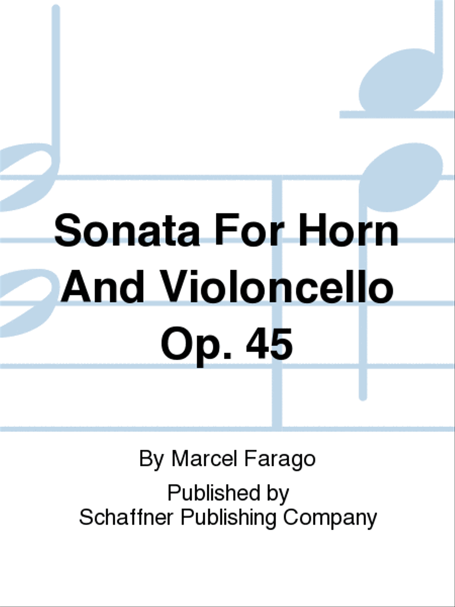 Sonata For Horn And Violoncello Op. 45 Cello scores gallery preview page 1