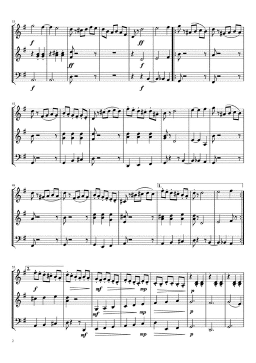 Waltz from Sleeping Beauty 2Vn1Vc String Trio scores gallery preview page 2