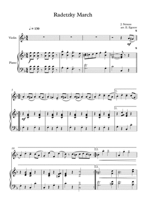Radetzky March, Johann Strauss Sr., For Violin & Piano