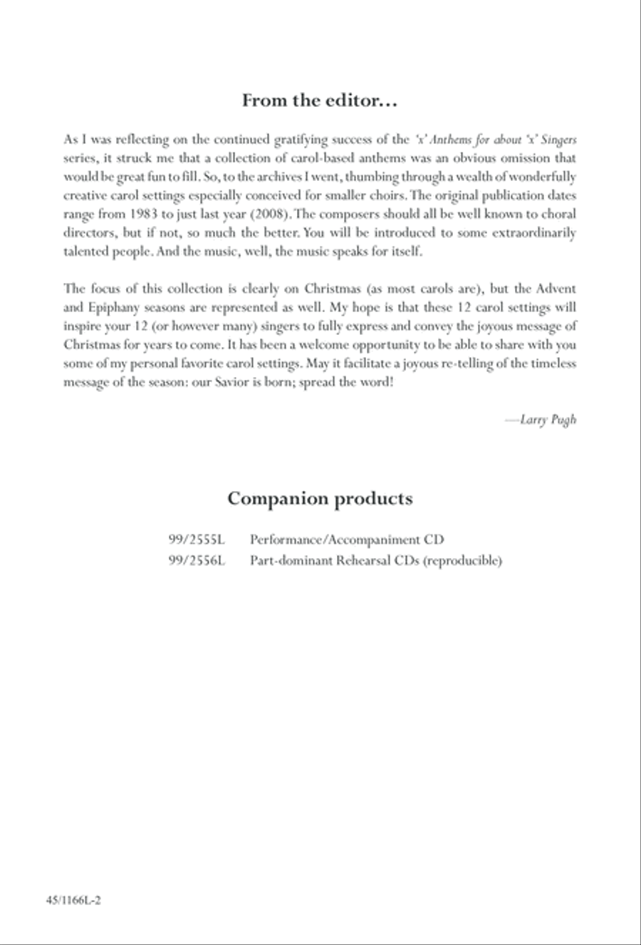 12 Carols for about 12 Singers 3-Part scores gallery preview page 3