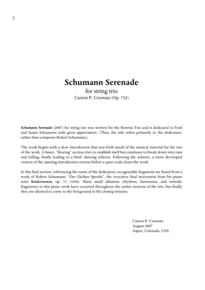 Carson Cooman: Schumann Serenade for string trio