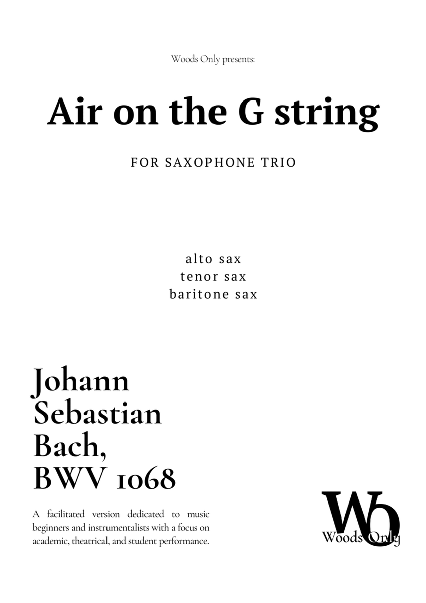 Air on the G String by Bach for Saxophone Trio image number null