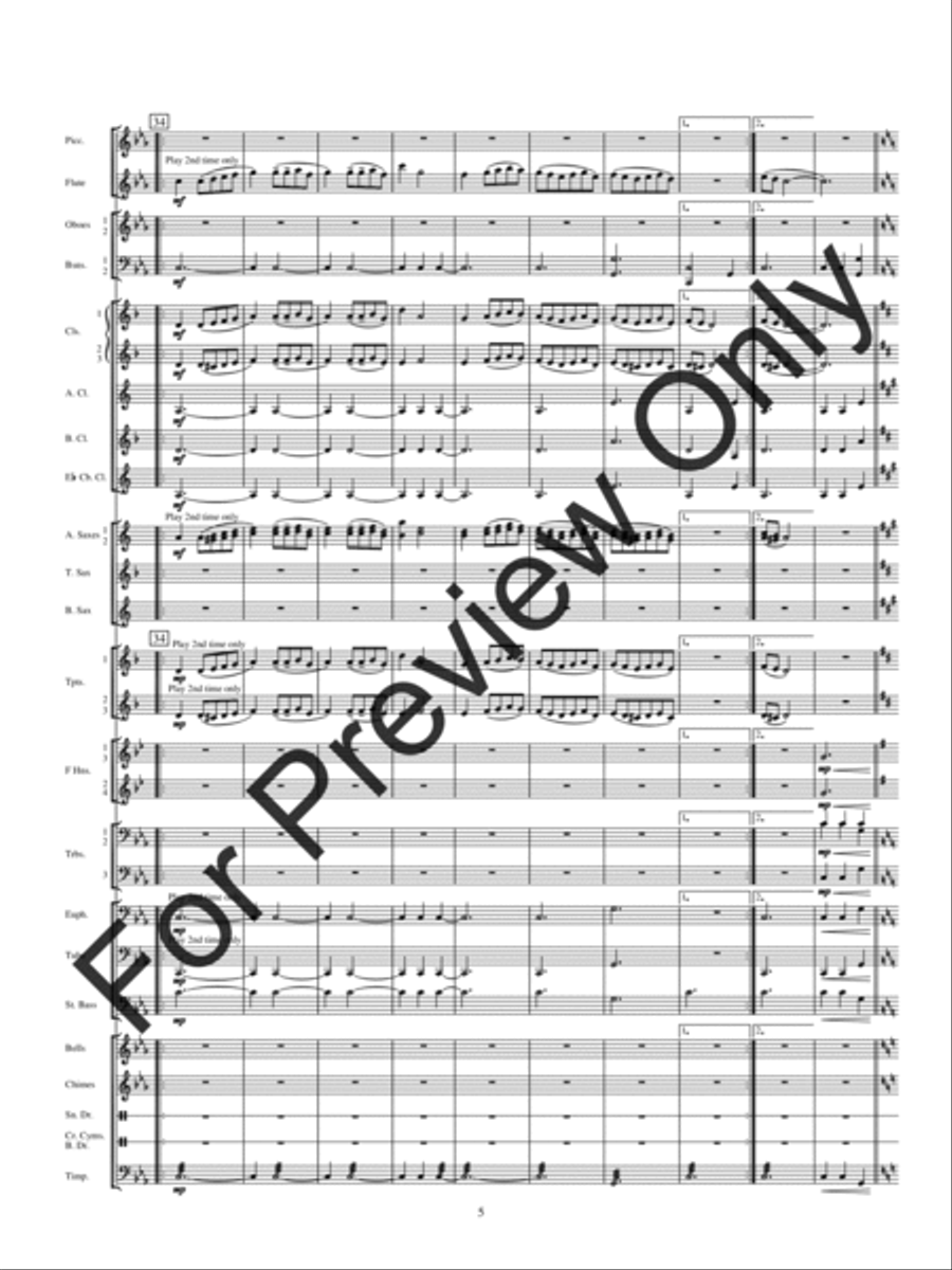 Rhapsody On Spanish Carols Concert Band scores gallery preview page 8