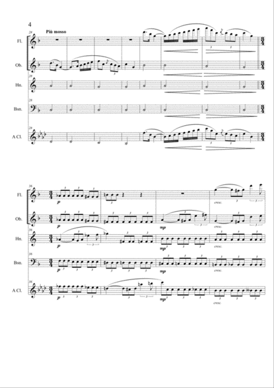 Cavalleria Rusticana per Quintetto di fiati Woodwind Quintet scores gallery preview page 4