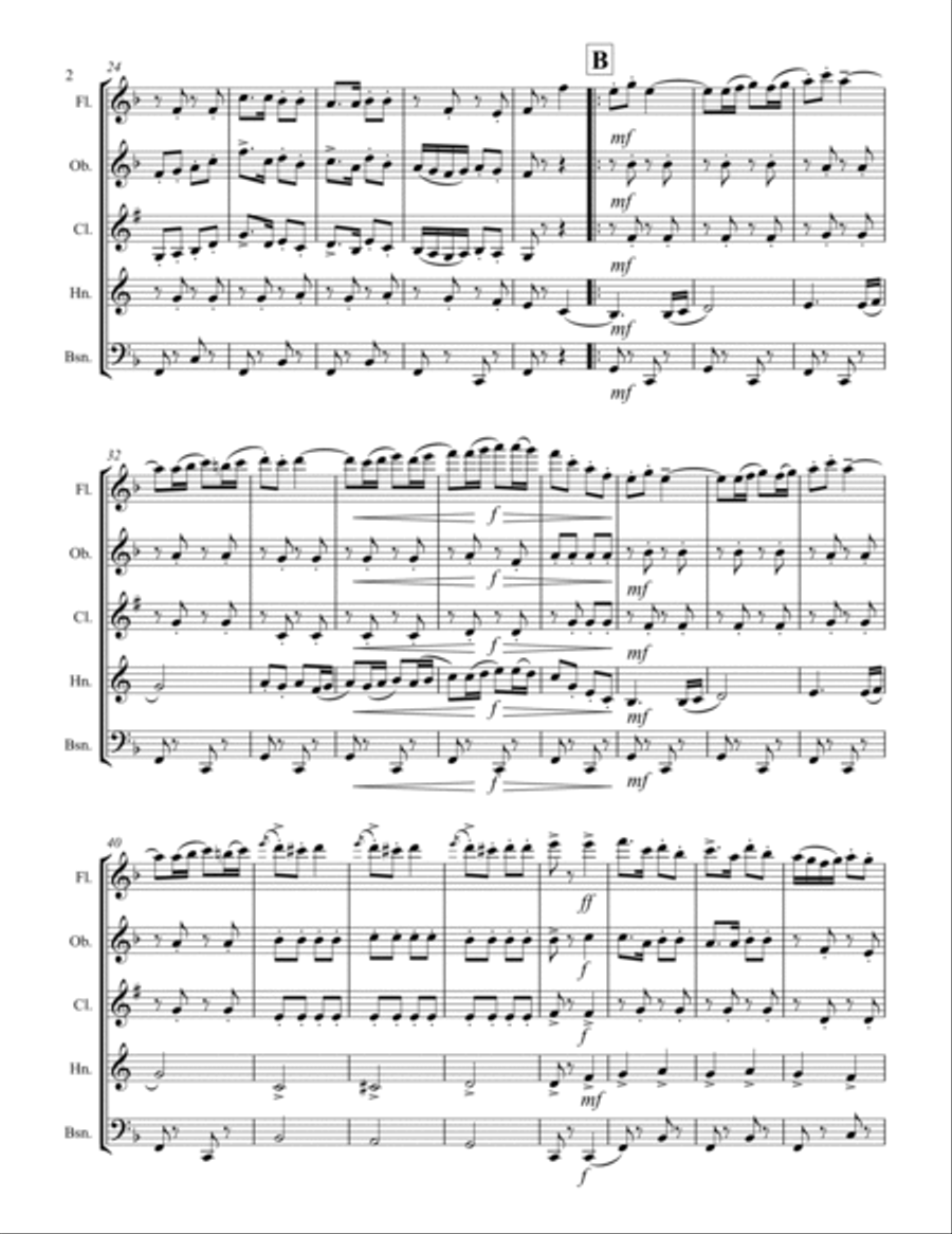 March – The Fairest of the Fair (for Woodwind Quintet) Woodwind Quintet scores gallery preview page 3