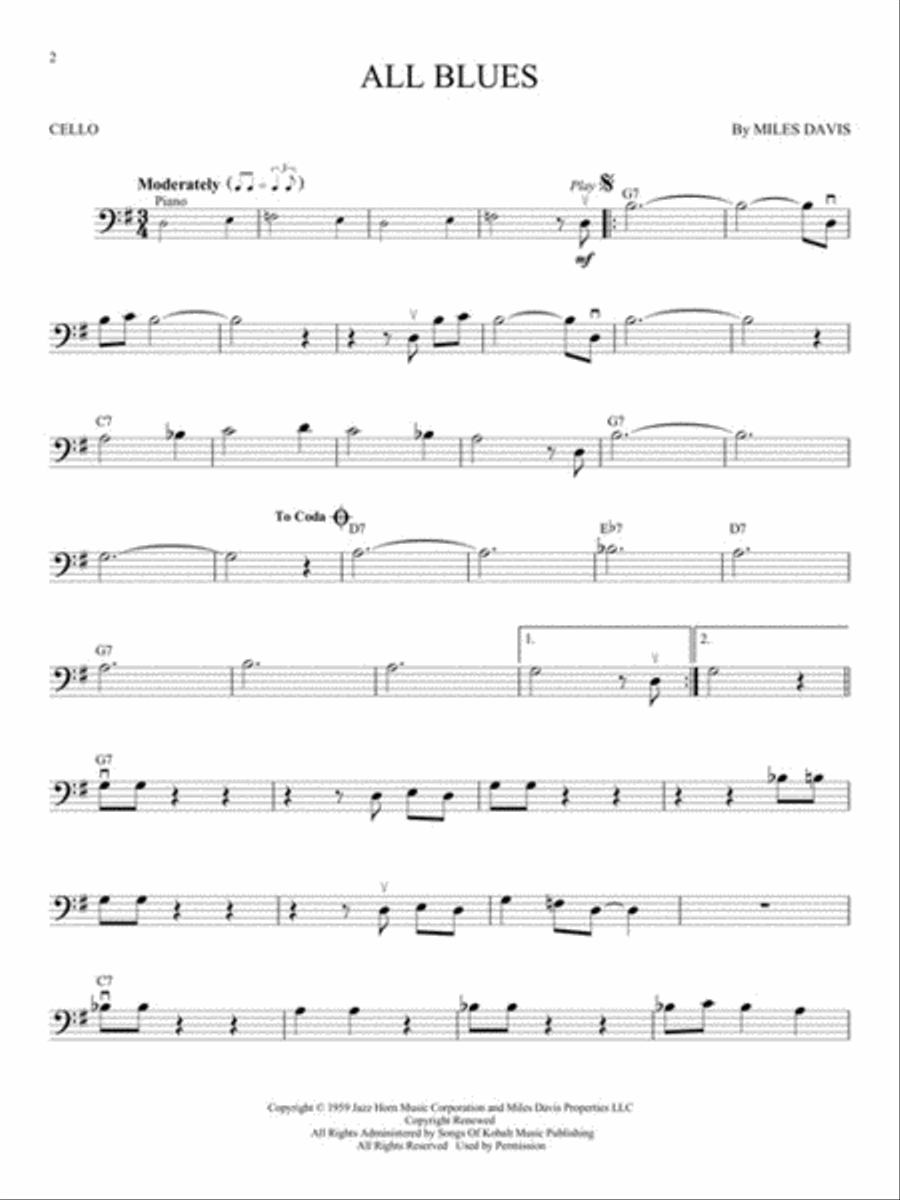 Jazz Blues Favorites Cello scores gallery preview page 3
