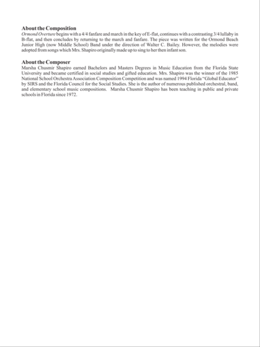Ormond Overture Ormond Overture Concert Band scores gallery preview page 2