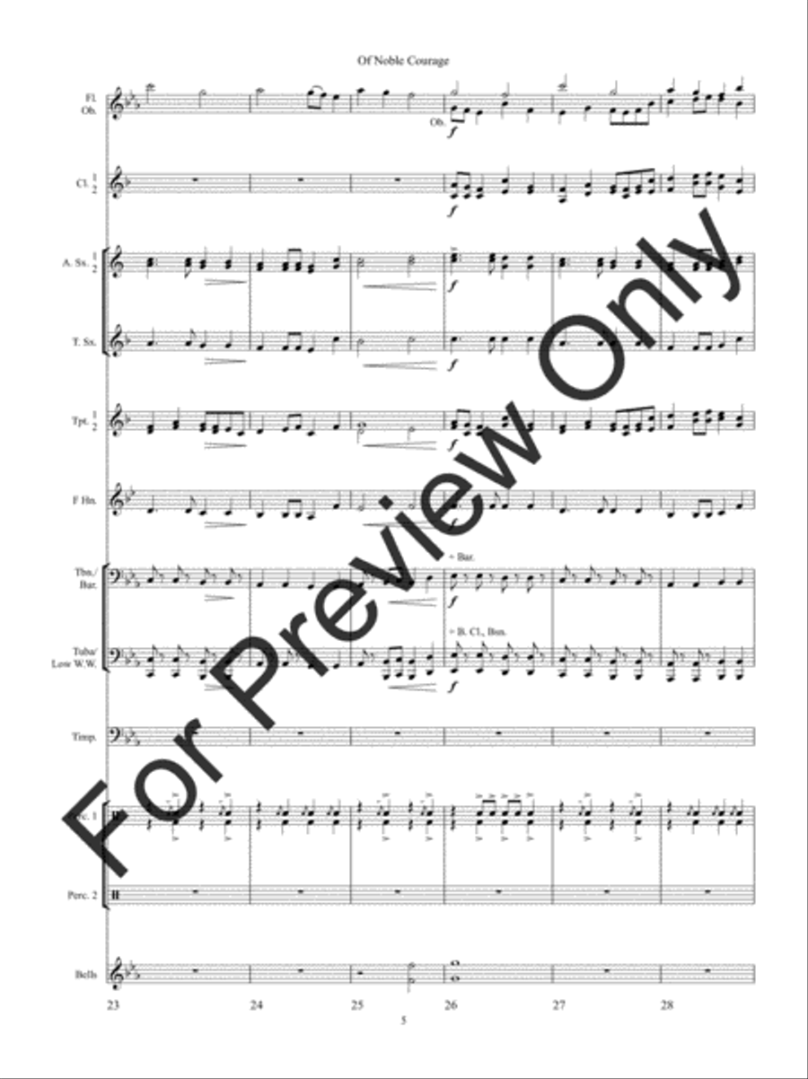 Of Noble Courage Concert Band scores gallery preview page 9