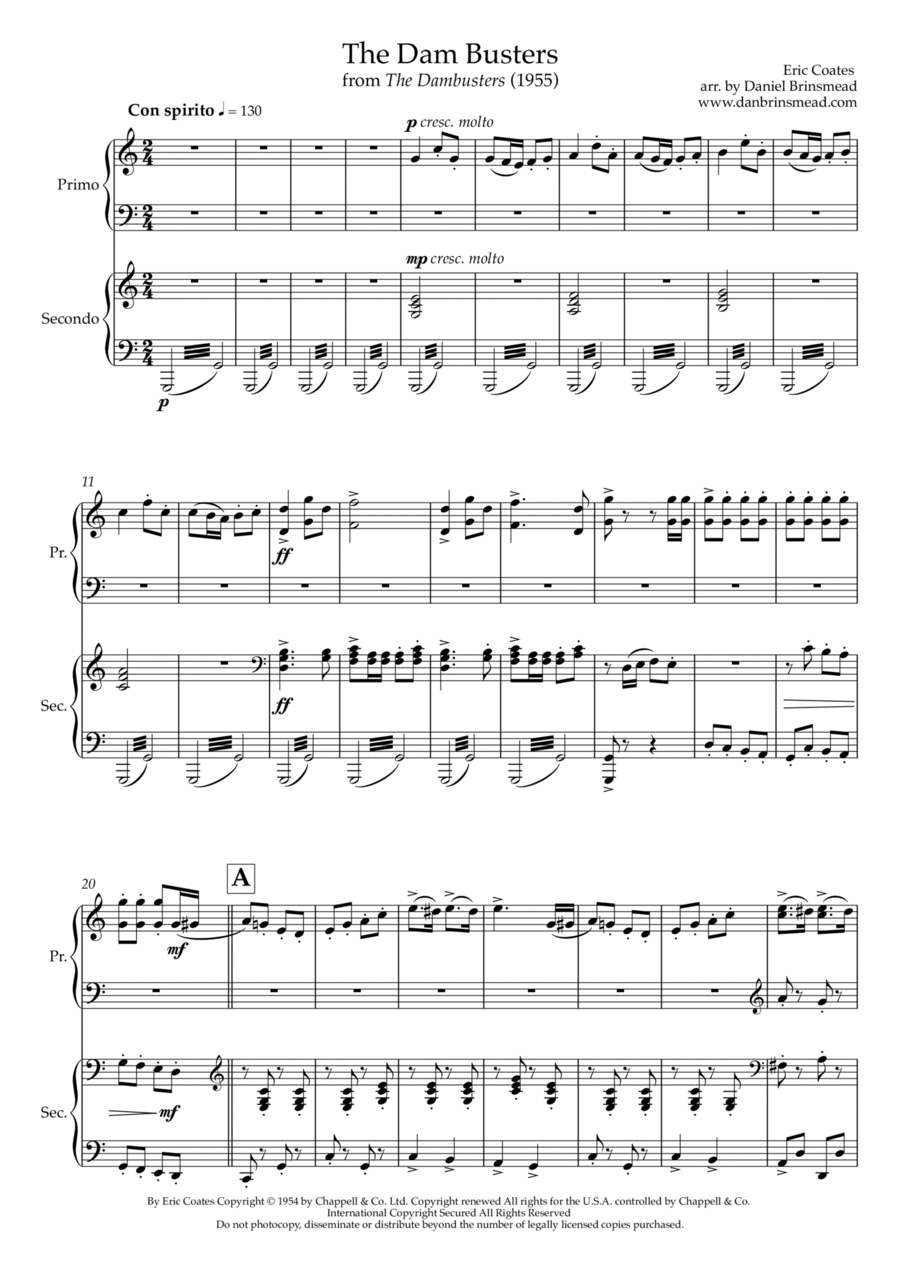 The Dam Busters 1 Piano, 4-Hands scores gallery preview page 1