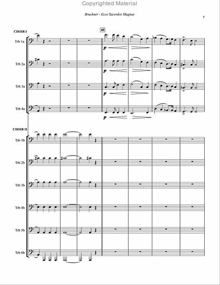 Ecce Sacerdos Magnus for 10-part Trombone Ensemble Trombone scores gallery preview page 3