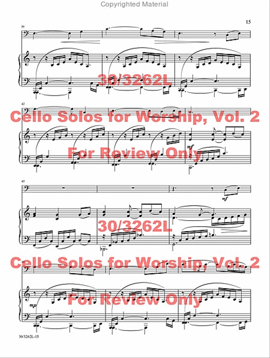 Cello Solos for Worship, Vol. 2 Piano scores gallery preview page 13