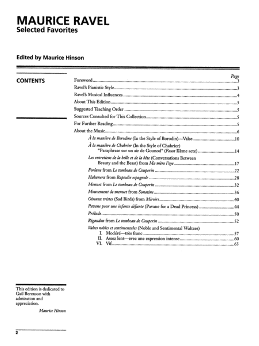 Ravel: Selected Favorites Piano Solo scores gallery preview page 2