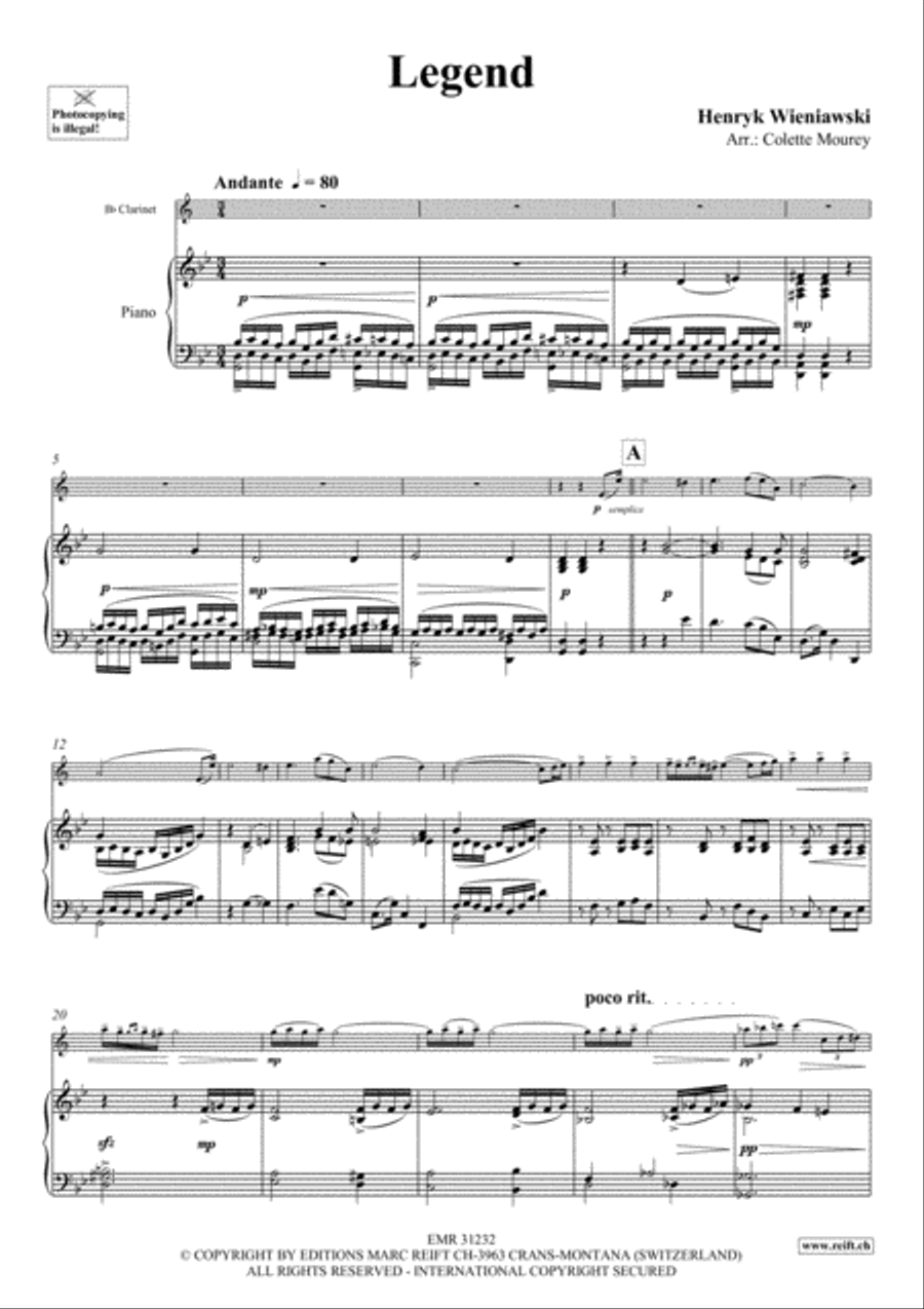 Legend Clarinet Solo scores gallery preview page 5