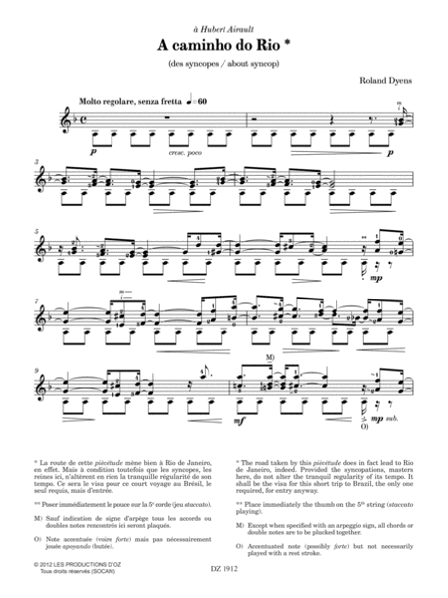 Les 100 de Roland Dyens - A caminho do Rio Classical Guitar scores gallery preview page 2
