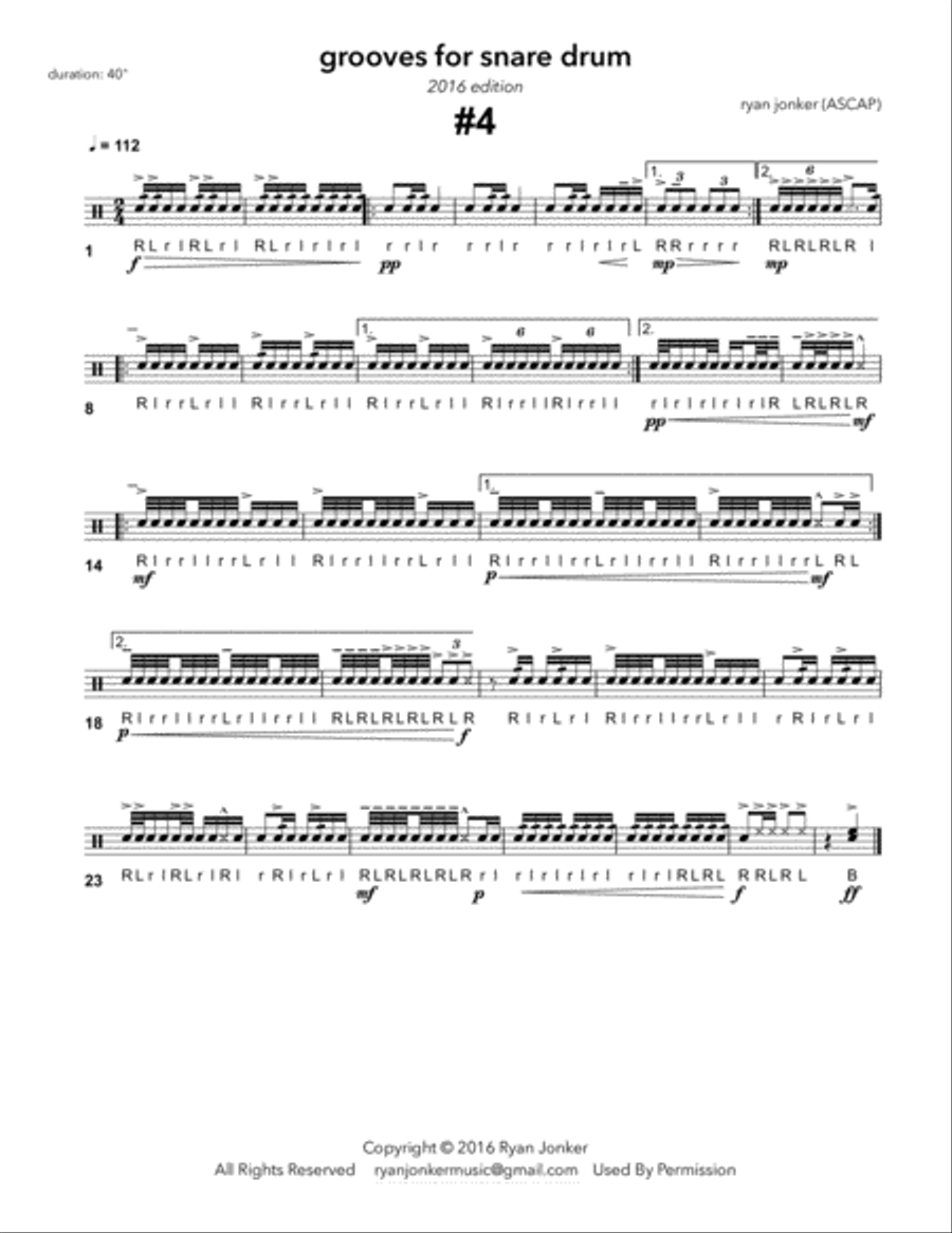 Nine Grooves for Snare Drum Snare Drum scores gallery preview page 5