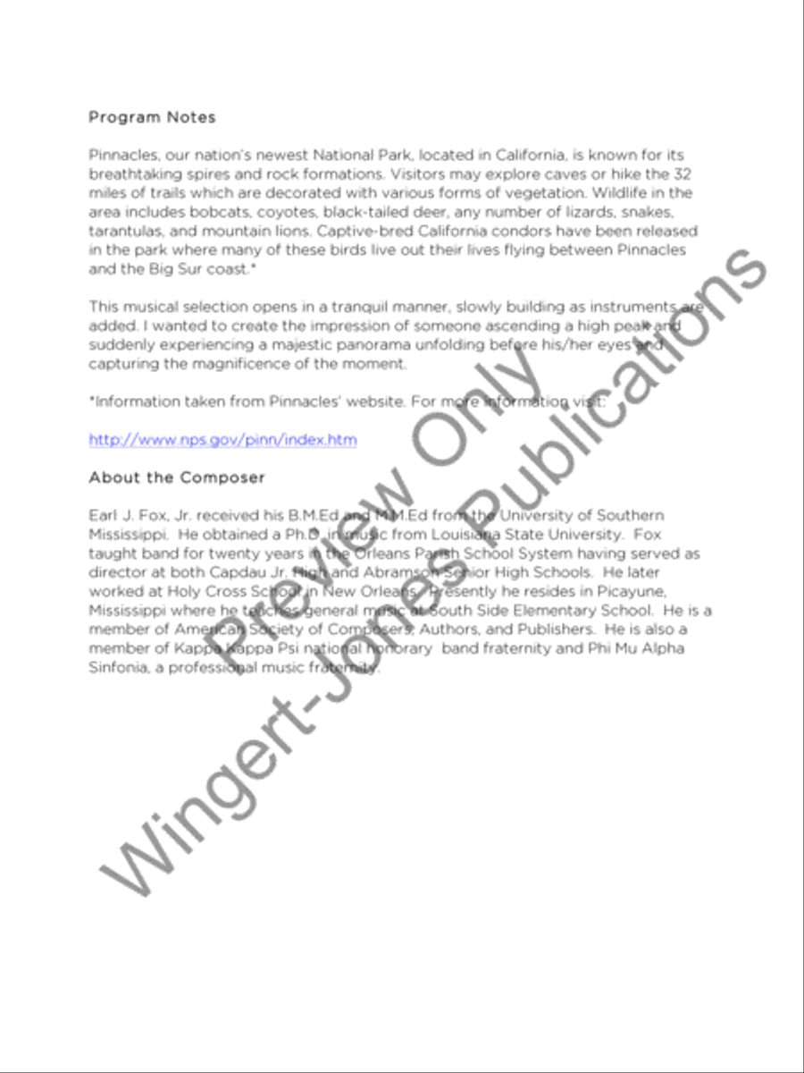 Pinnacles Concert Band scores gallery preview page 3