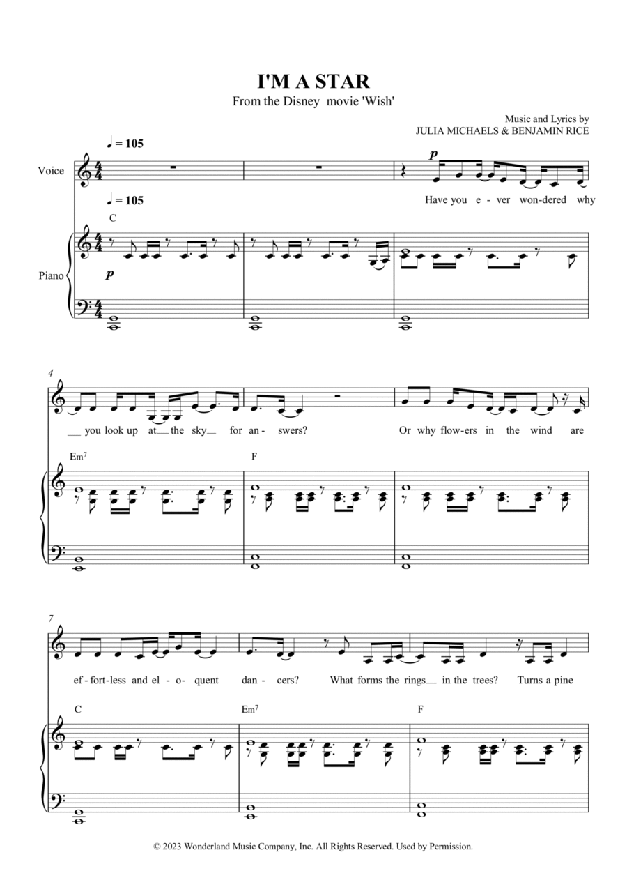I'm A Star I'm A Star Piano, Vocal, Guitar scores gallery preview page 1
