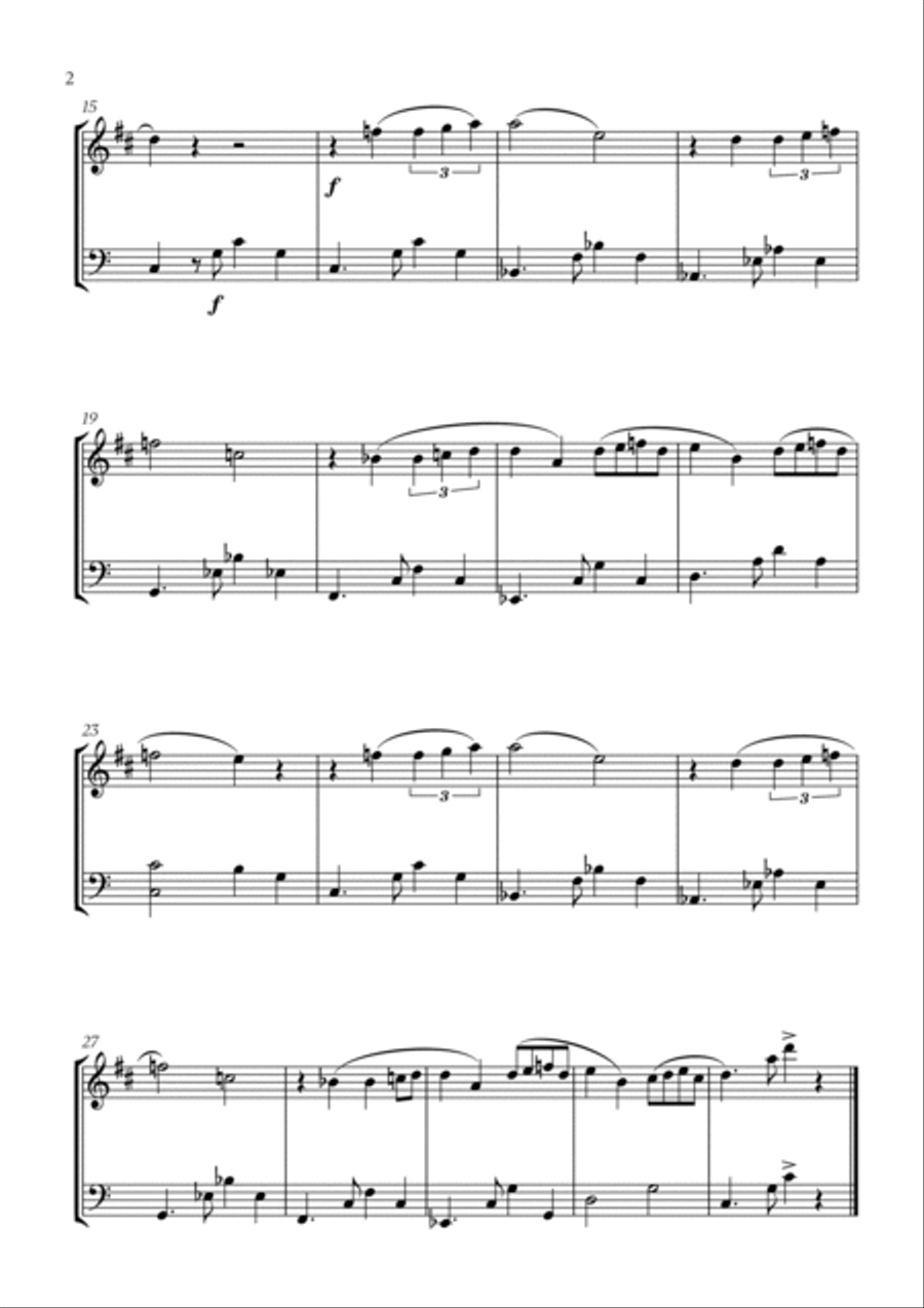 Carlos Gardel - Por Una Cabeza for Trumpet in Bb and Trombone Brass Duet scores gallery preview page 2