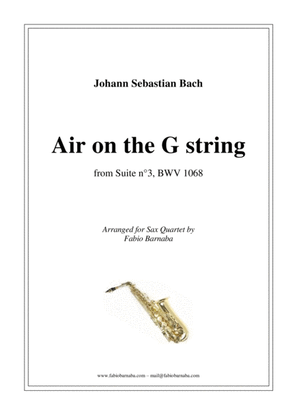 Book cover for Air on the G string - for Sax Quartet