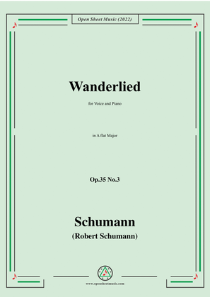 Book cover for Schumann-Wanderlied,Op.35 No.3, in A flat Major