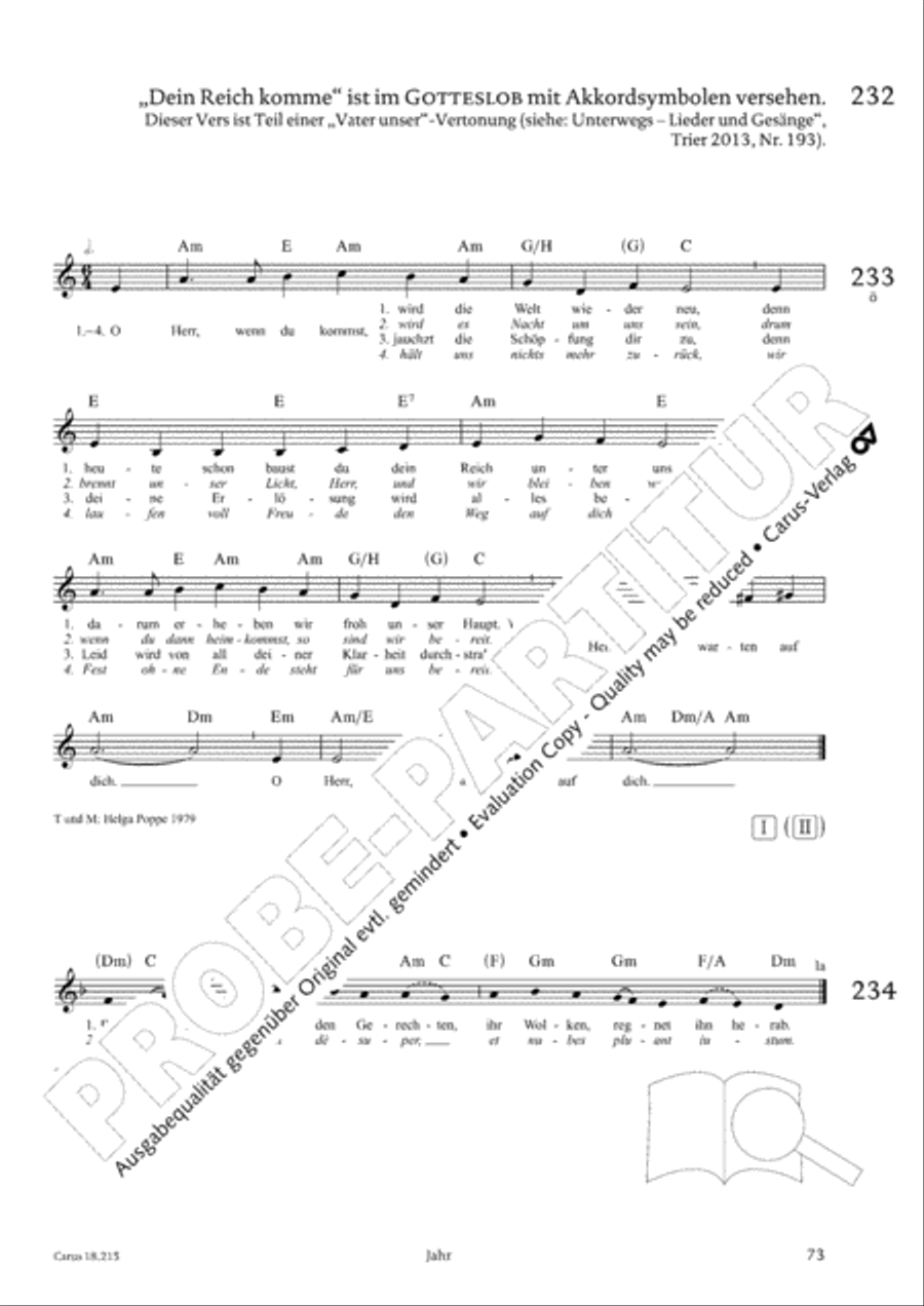 Gitarrenbuch zum Gotteslob Guitar scores gallery preview page 70