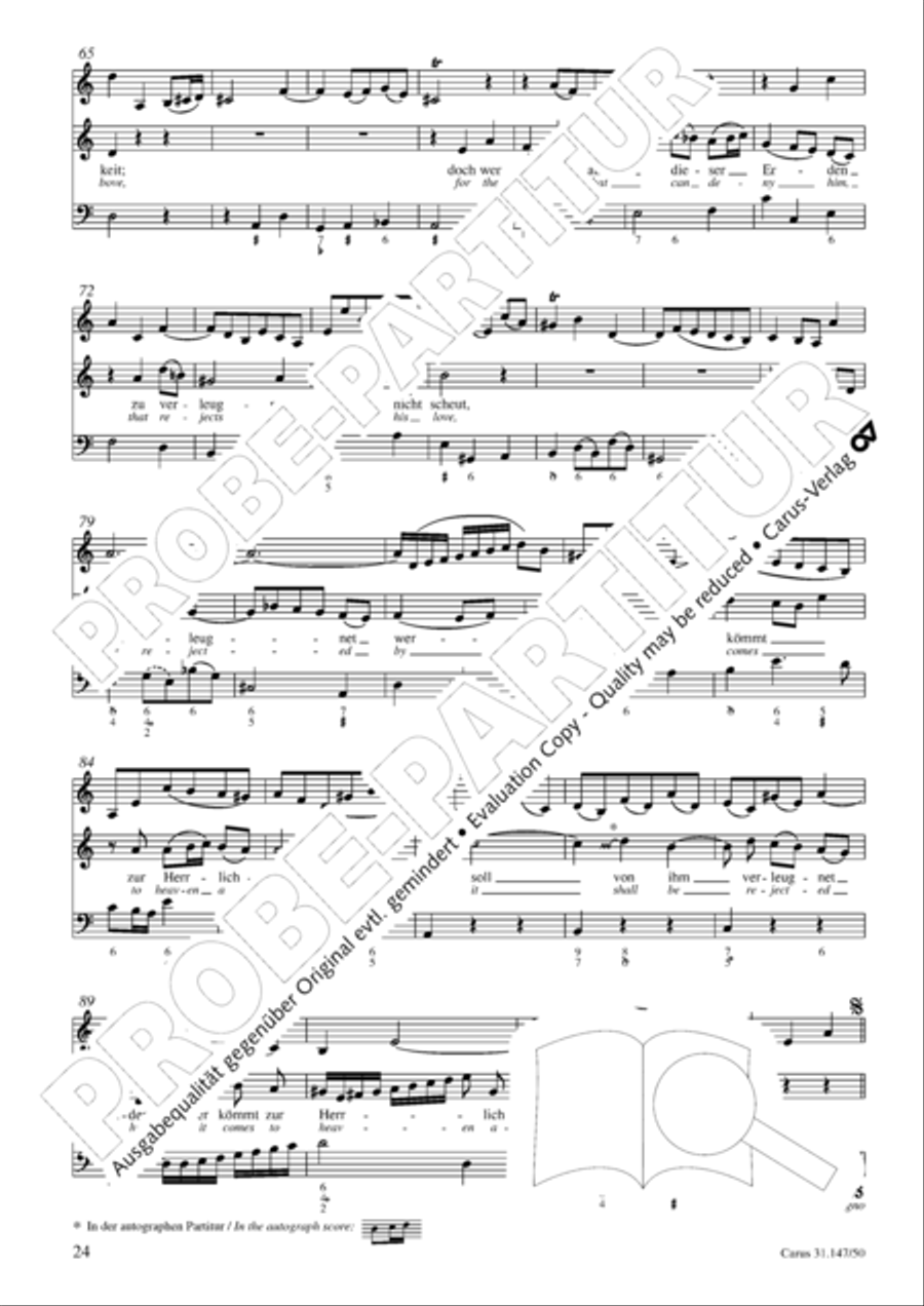 Heart and mouth and thought and action (Herz und Mund und Tat und Leben) (Herz und Mund und Tat und Leben) 4-Part scores gallery preview page 25