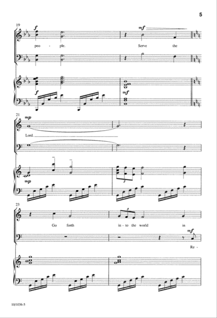 Go Forth Into the World in Peace 4-Part scores gallery preview page 5