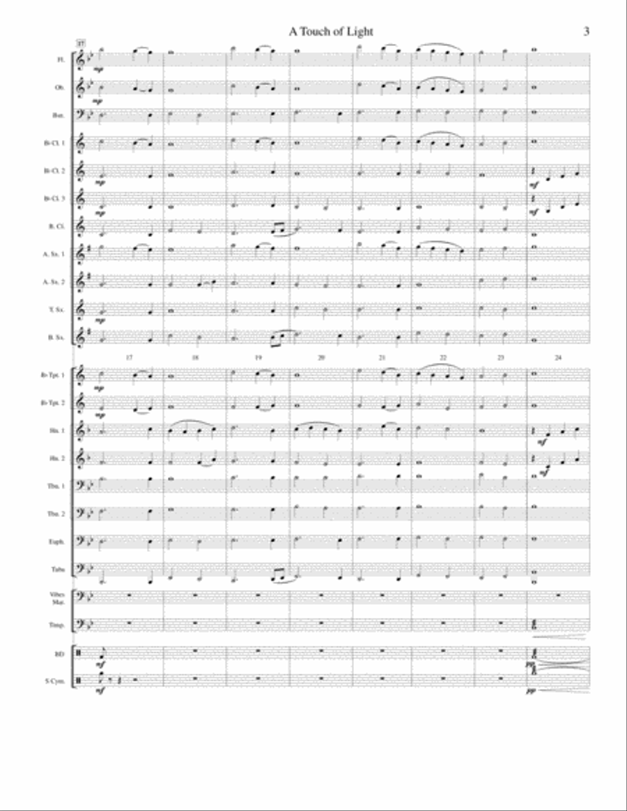 A Touch of Light Concert Band scores gallery preview page 3