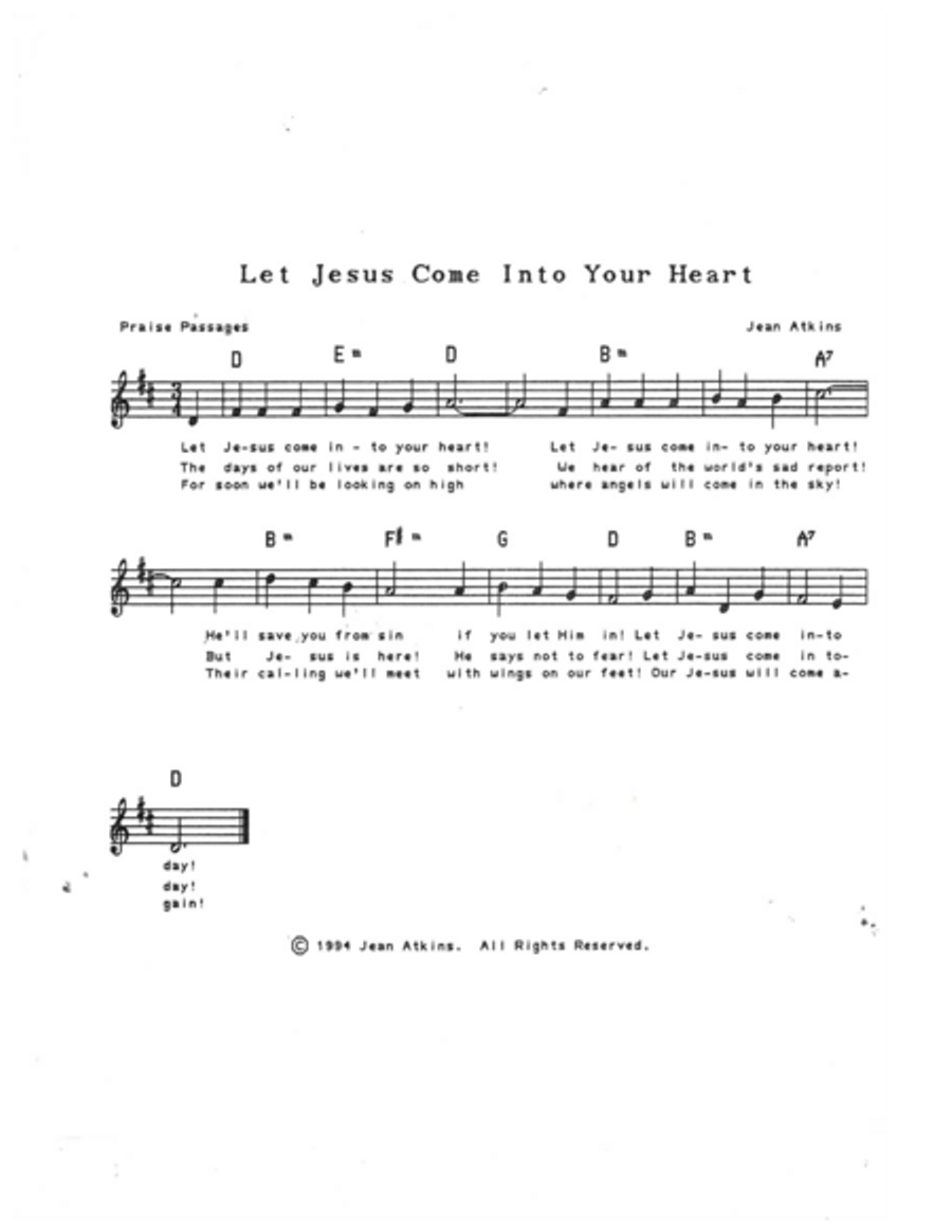 Let Jesus Come Into Your Heart Small Ensemble scores gallery preview page 1