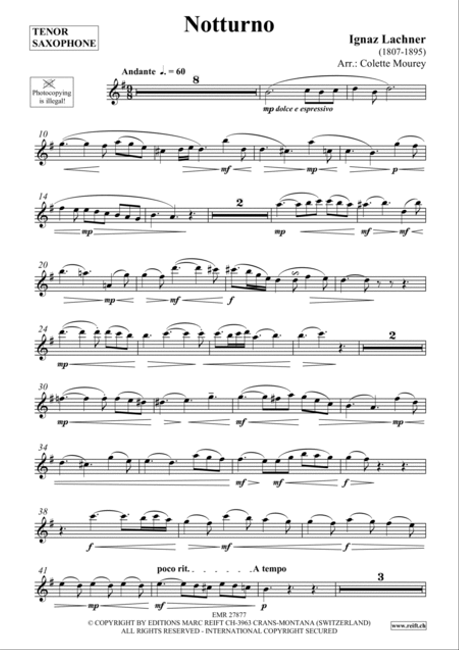 Notturno Tenor Saxophone scores gallery preview page 2