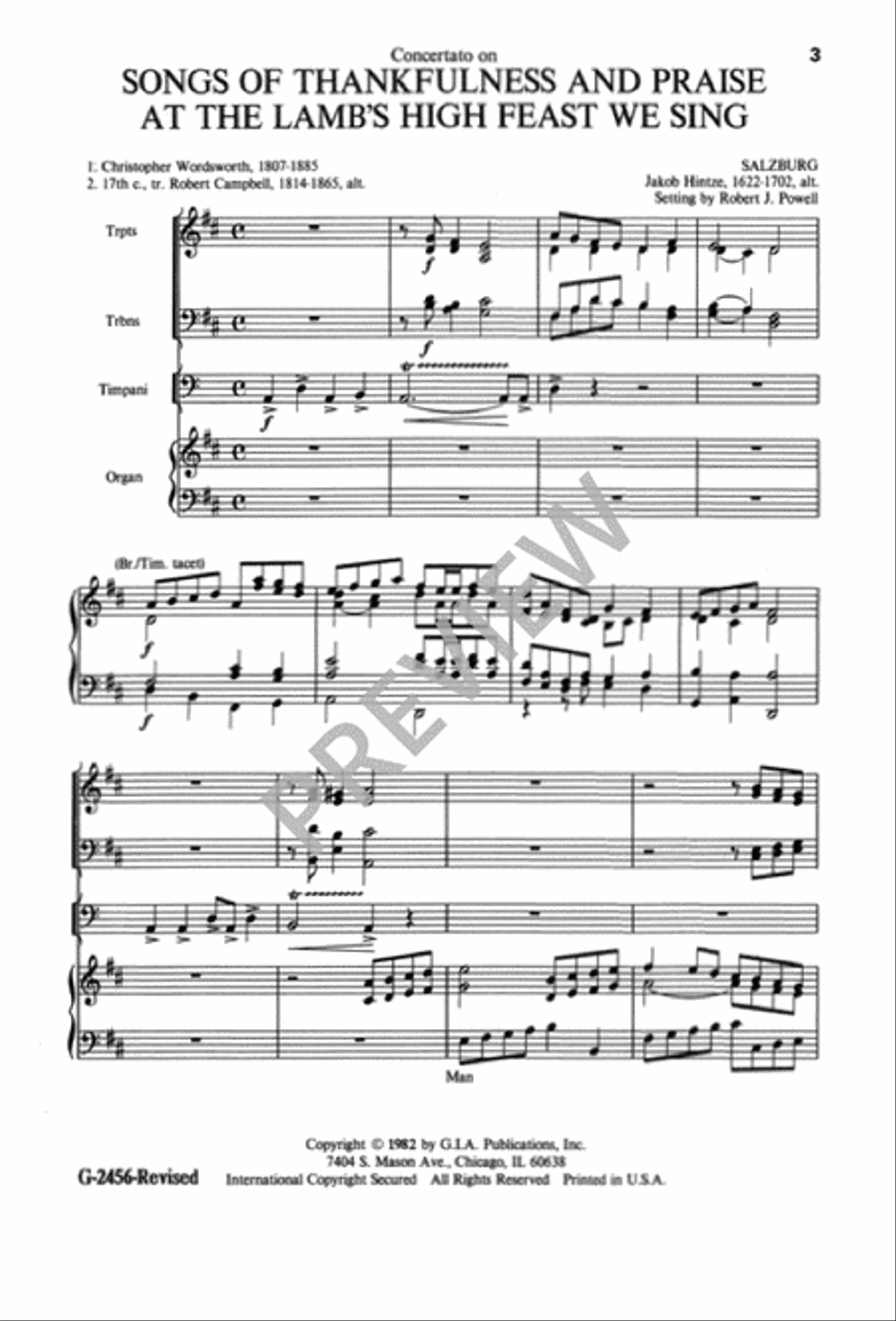 Songs of Thankfulness and Praise / At the Lamb's High Feast We Sing 4-Part scores gallery preview page 4