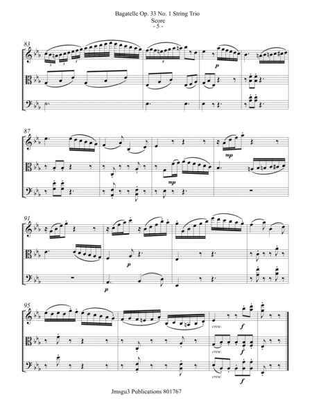 Beethoven: Seven Bagatelles Op. 33 Complete for String Trio image number null