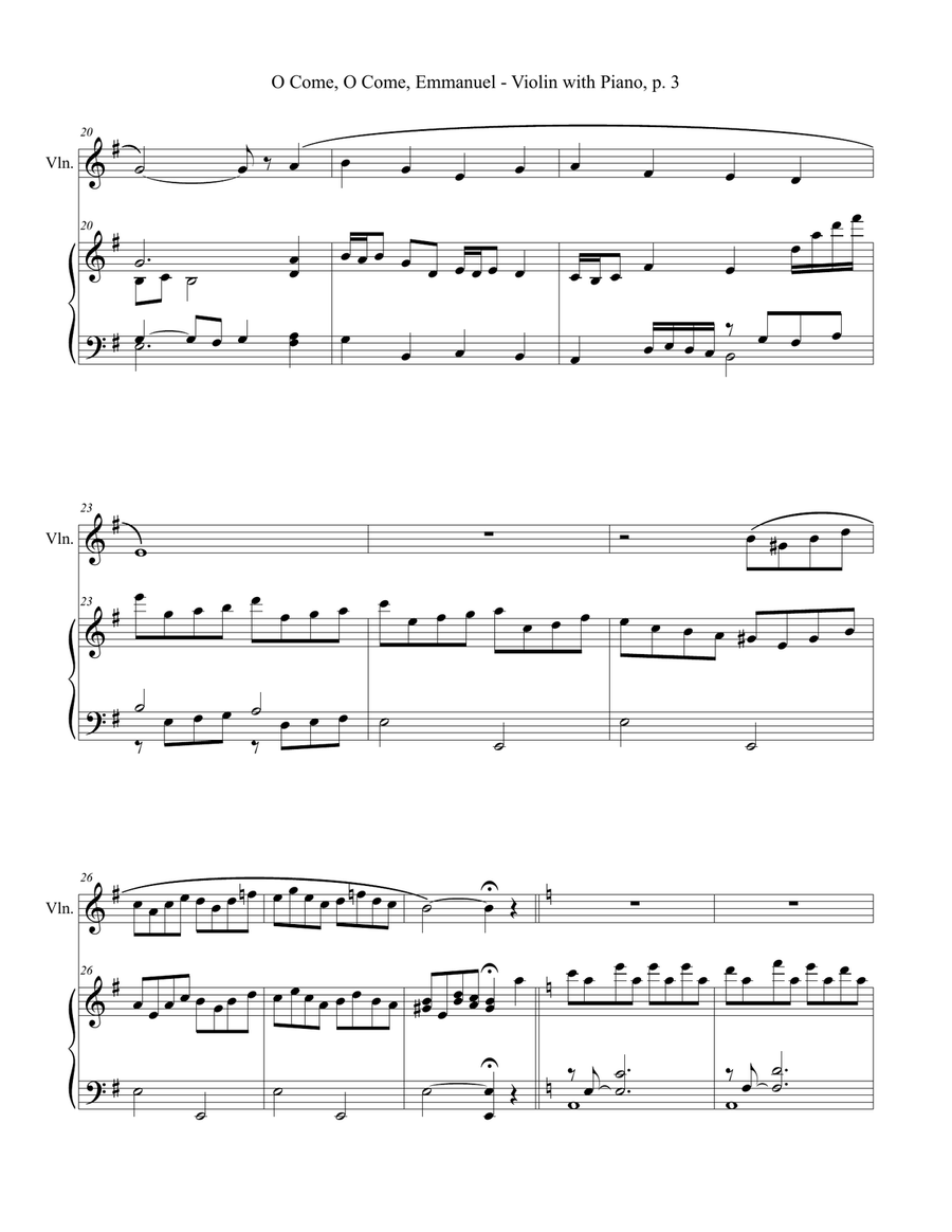 CHRISTMAS HYMNS for Violin and Piano (Includes Score & Parts) Violin Solo scores gallery preview page 4
